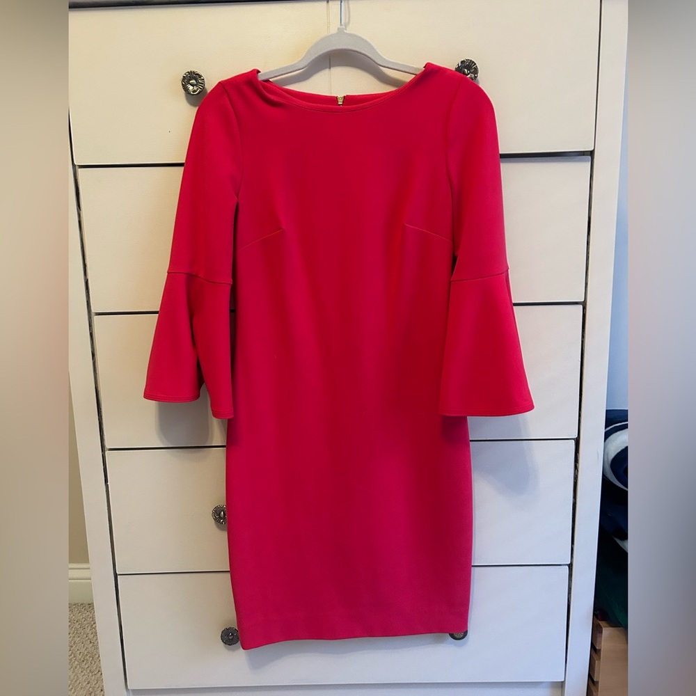 Calvin Klein Vibrant Pink Mid Sleeve Dress